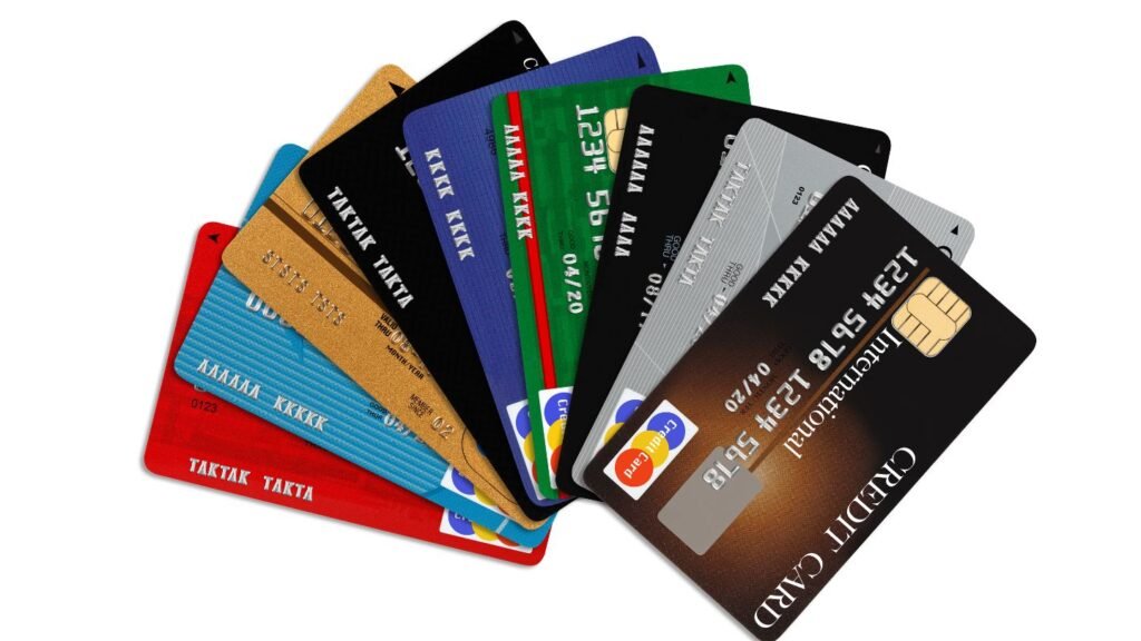 a group of credit cards representing Best Credit Card for Online Purchases.